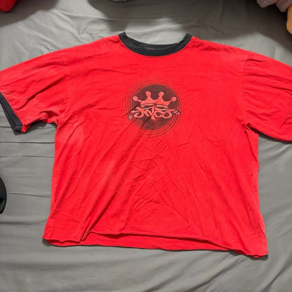 Vintage 90s JNCO Jeans Red and Black Ringer T-Shirt